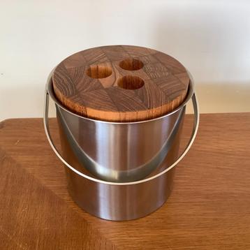 Stelton: RVS ijsemmer teak deksel - Arne Jacobsen - Cylinda. beschikbaar voor biedingen