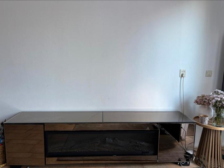 Tv meubel met sfeerhaard, Huis en Inrichting, Kasten | Televisiemeubels, Gebruikt, Minder dan 100 cm, 25 tot 50 cm, Ophalen