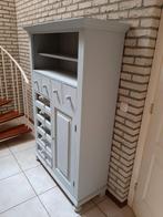 Vintage grijze houten buffetkast met veel soorten laden., Ophalen, Gebruikt, 25 tot 50 cm