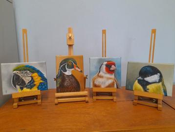 Schilderij ara eendje puttertje koolmees - eigen werk beschikbaar voor biedingen