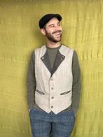 Vintage gilet / waistcoat / beige-grijs / maat 50 / M-L, Kleding | Heren, Kostuums en Colberts, Maat 48/50 (M), Beige, Ophalen of Verzenden