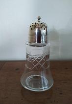 Suikerstrooier met verzilverde dop, Antiek en Kunst, Antiek | Glas en Kristal, Ophalen of Verzenden
