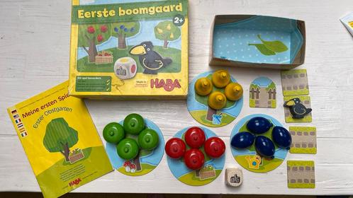 Haba spel eerste boomgaard, Hobby en Vrije tijd, Gezelschapsspellen | Bordspellen, Zo goed als nieuw, Ophalen of Verzenden