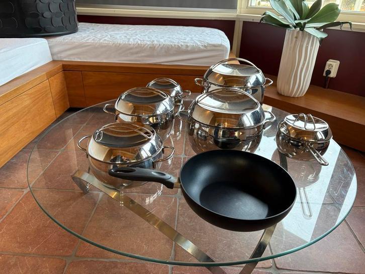 Fisler Pannenset - Complete Kookset, Huis en Inrichting, Keuken | Potten en Pannen, Gebruikt, Pannenset, Rvs, Inductieplaat, Ophalen