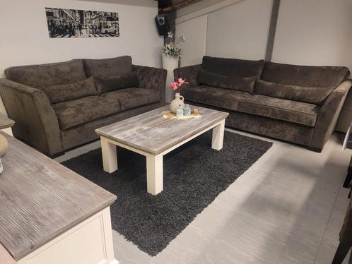 OPRUIMING Bankstel + Fauteuil Claudia Grijs €2388 NU €1895 1, Huis en Inrichting, Banken | Bankstellen, Nieuw, Stof, Ophalen of Verzenden