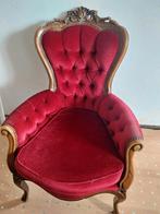 Antique Rococo Style Armchair Red Velvet Upholstery, Antiek en Kunst, Ophalen