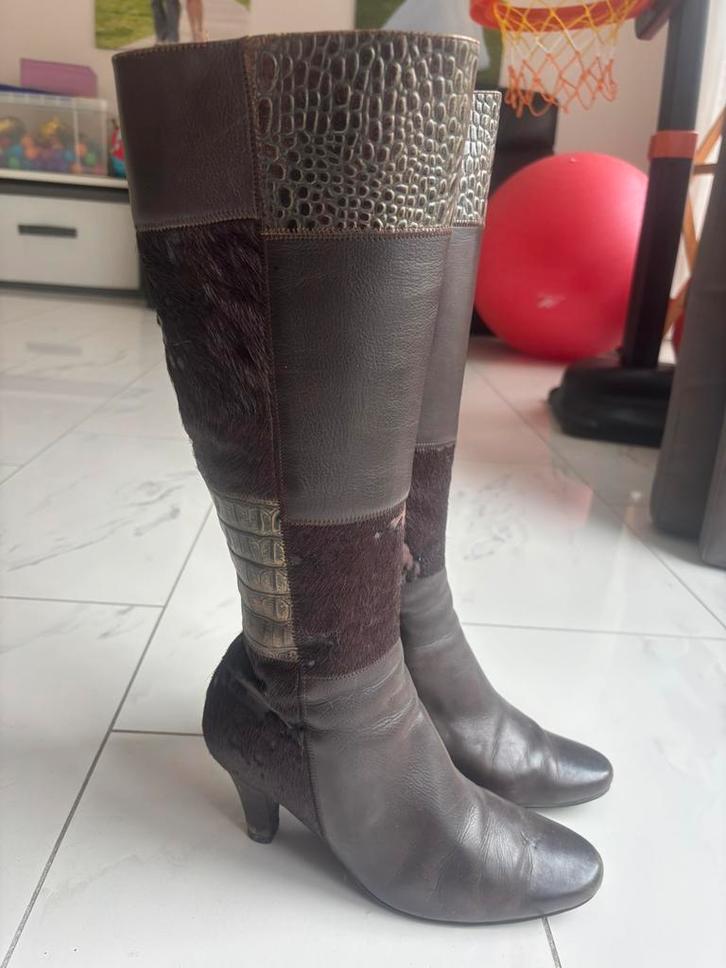 High leather boots - size 40 - autumn-winter, Kleding | Dames, Schoenen, Zo goed als nieuw, Hoge laarzen, Zwart, Ophalen of Verzenden