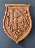 houten schild PR houtsnijwerk wand-paneel hout hxb 45x33,5cm, Ophalen of Verzenden, Gebruikt, Reclamebord