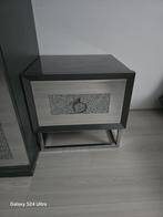 Mooie nachtkastje antraciet geijs zilver kleur 50x48, Verzenden, Gebruikt