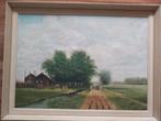 Schilderij boerenland., Antiek en Kunst, Kunst | Schilderijen | Klassiek, Ophalen of Verzenden