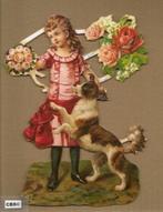 Meisje met hond en rozen poezieplaatjes 7109, Verzenden