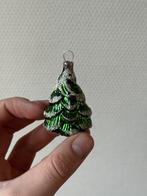 Gebruikte Kleine Vintage Groene Kerstbal Kerstboom Glas, Ophalen of Verzenden
