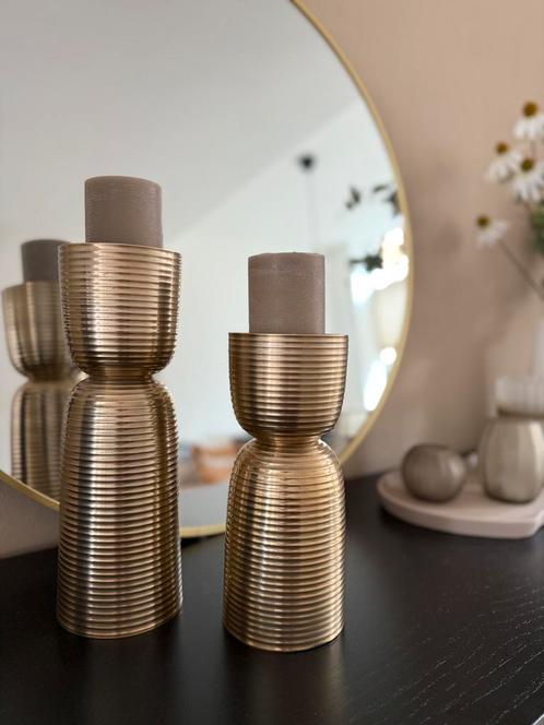 Prachtige Richmond antiek gouden kandelaars (set van 2), Huis en Inrichting, Woonaccessoires | Kandelaars en Kaarsen, Zo goed als nieuw