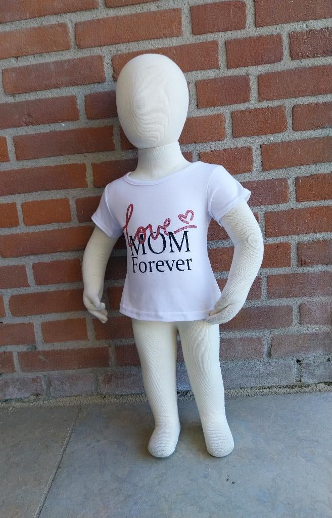 T Shirt Love mom Forever wit maat 98 NIEUW, Kinderen en Baby's, Kinderkleding | Maat 98, SO, Meisje, Nieuw, Onbekend