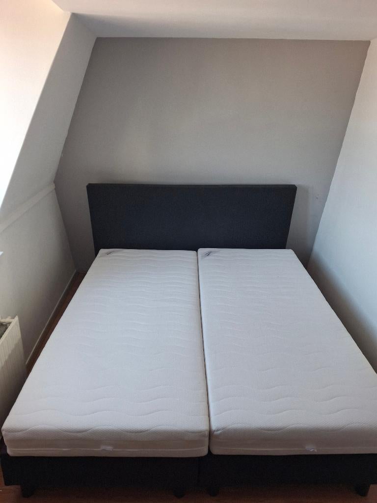 Boxspring 180×200 inclusief matras, Huis en Inrichting, Slaapkamer | Boxsprings, Ophalen, Gebruikt, Zwart, Tweepersoons