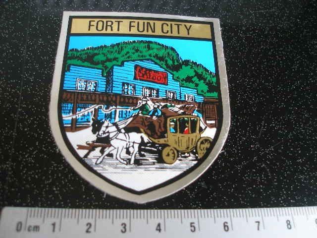 folie sticker fort fun city saloon western cowboy, Verzamelen, Verzenden, Zo goed als nieuw, Bedrijf of Vereniging