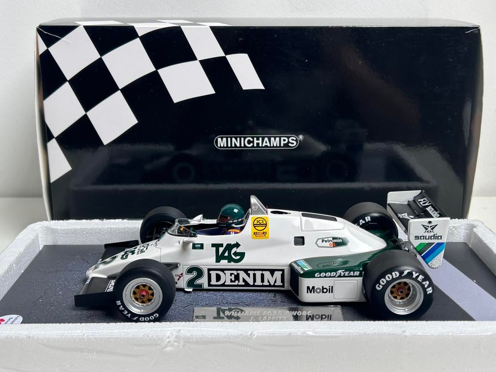 1/18 Minichamps Williams Ford FW08C J. Laffite 1983 formule1, Ophalen of Verzenden, Zo goed als nieuw, Auto, MiniChamps