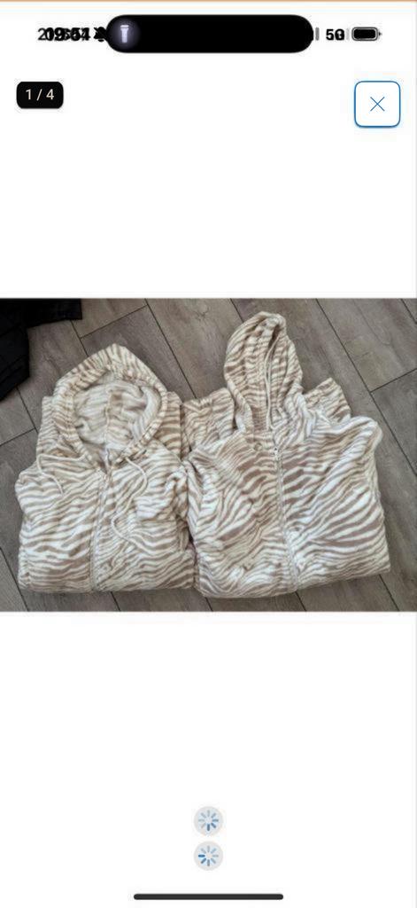 2x Zachte Zebra Onesie - nieuw, Kleding | Dames, Jumpsuits, Ophalen of Verzenden, Nieuw, Maat 42/44 (L), Beige