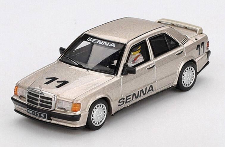 Mini GT Mercedes 190E, no 11 Ayrton Senna Race of Champions, -, Nieuw, Ophalen of Verzenden, Mini GT 1:64