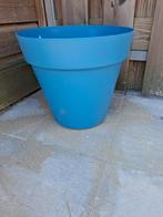 Ongebruikte blauwe bloempot, Kunststof, Minder dan 30 cm, Rond, Nieuw