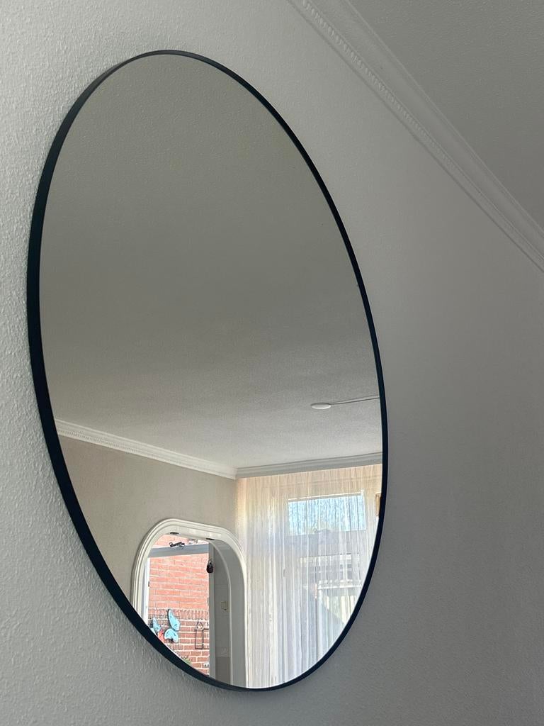 Ikea spiegel 120 cm - Stijlvolle ronde wandspiegel, Ophalen, 100 tot 150 cm, Zo goed als nieuw, Ovaal