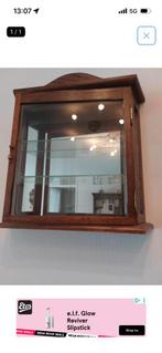 Mooi Wand vitrine kastje eiken m licht/spiegel., Antiek en Kunst, Ophalen of Verzenden, Overige vormen, 50 tot 100 cm, Minder dan 100 cm