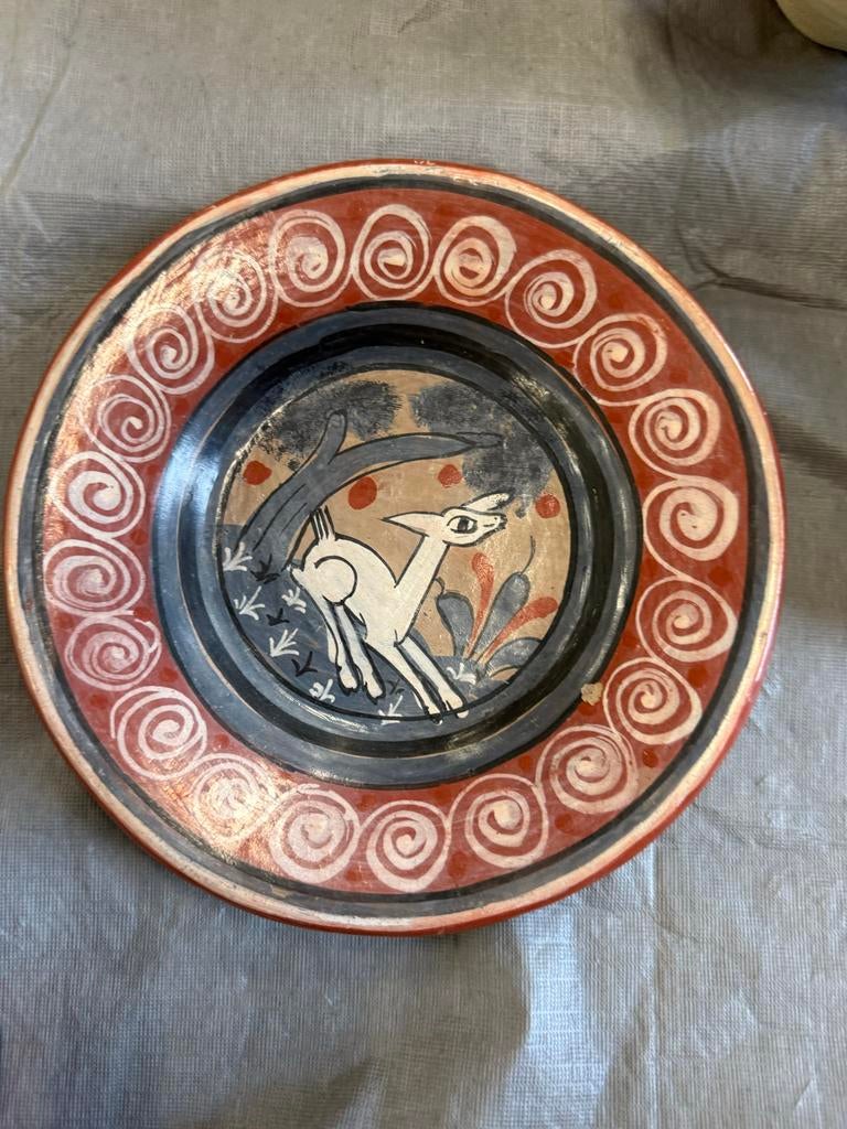 Vintage Mexicaans decoratief bord met hert, Ophalen