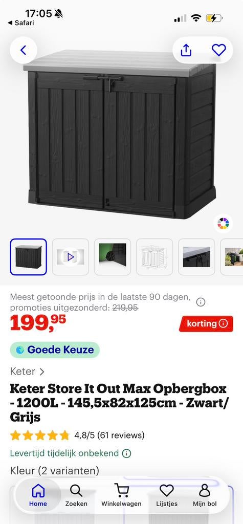 Keter tuinkussens opbergbox, Ophalen of Verzenden, Zo goed als nieuw, Kunststof, Overige typen