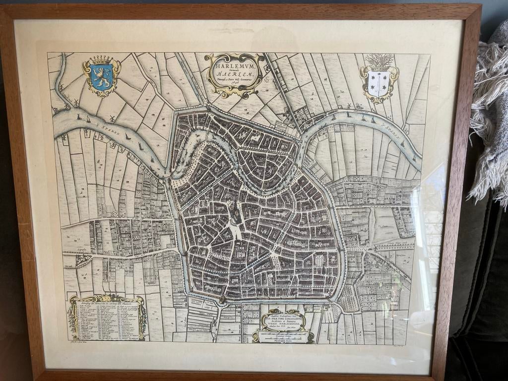 Oude kaart van Haarlem, 1646, Boeken, Atlassen en Landkaarten, Gelezen, Ophalen of Verzenden, Landkaart, 1800 tot 2000