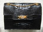 Vintage  avondtasje  authentiek Balenciaga krokodil leder, Verzenden, Gebruikt, Zwart, Avondtasje
