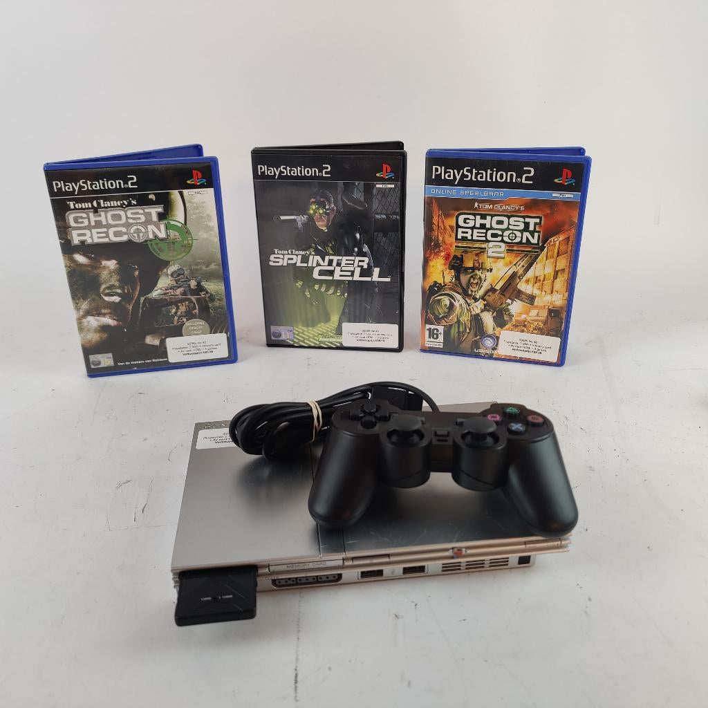 Playstation 2 Slim + memory card + AV naar HDMI + 3 games, 1 speler, Racen en Vliegen, Ophalen of Verzenden, X