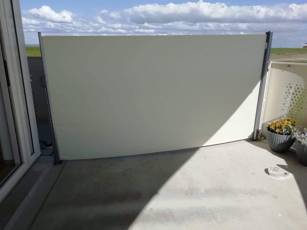 Windscherm (uittrekbaar/creme/h160cm/br300cm), Caravans en Kamperen, Ophalen, Uittrekbaar, Gebruikt