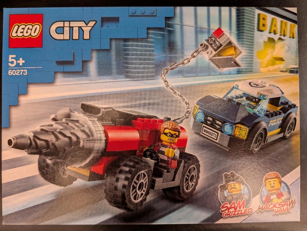 Lego 60273 Elite Politie achtervolging boorder, City, Lego, Nieuw, Ophalen of Verzenden