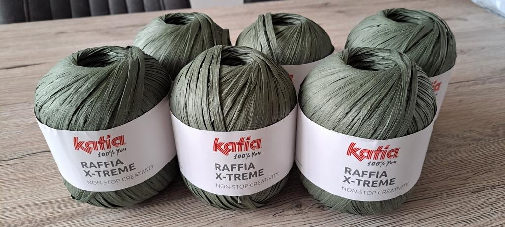 Katia Raffia X-Treme Garen - Kleur 104 (6 bollen), Hobby en Vrije tijd, Breien en Haken, Nieuw, Breien of Haken, Wol of Garen