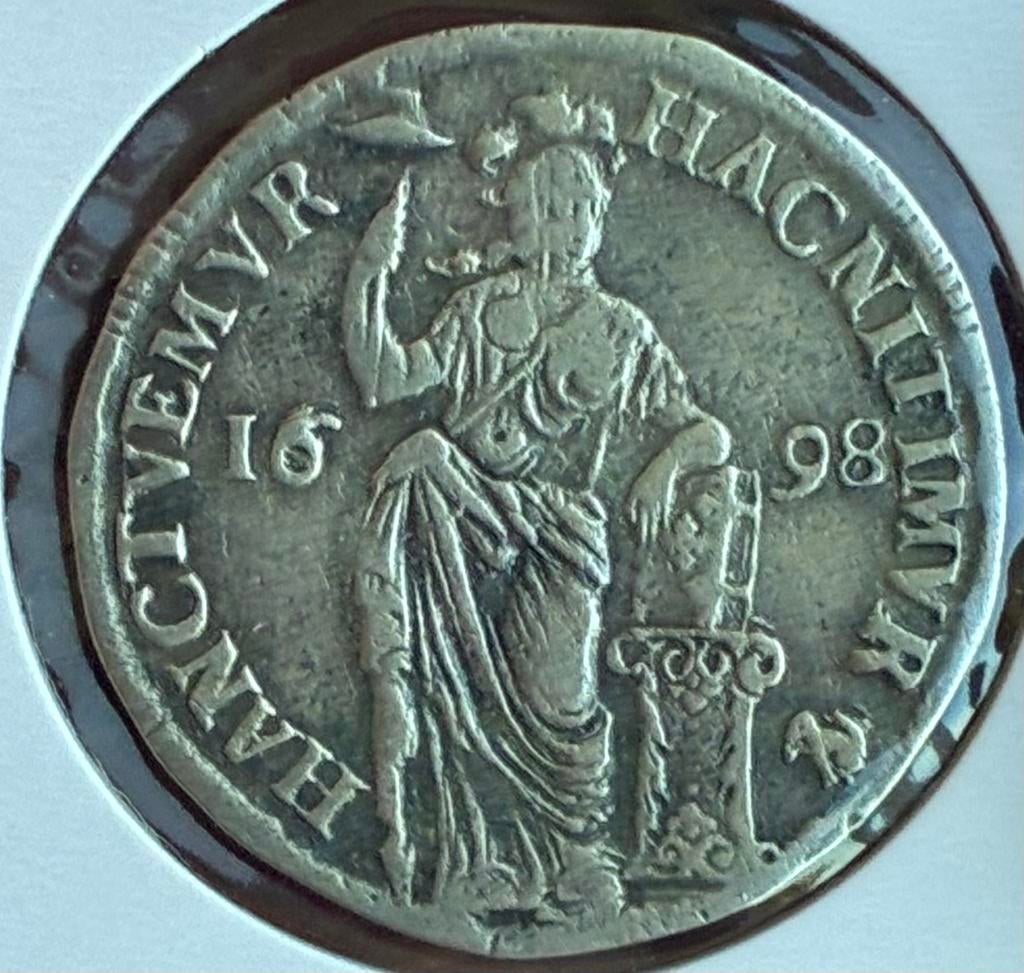 1 Gulden 1698 Stad Deventer, 1581-1795, Ophalen of Verzenden, Vóór koninkrijk, 1 gulden, Zilver