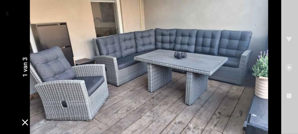 Loungeset/dinerset, 5 zitplaatsen, Gebruikt, Bank, Ophalen of Verzenden