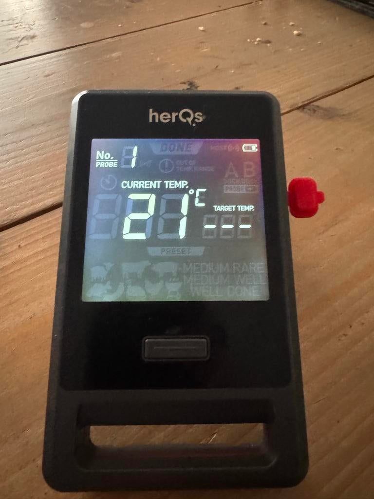 HerQs Pin PRO Vleesthermometer - Zo goed als nieuw, Ophalen, Overige typen, Zo goed als nieuw, Zwart