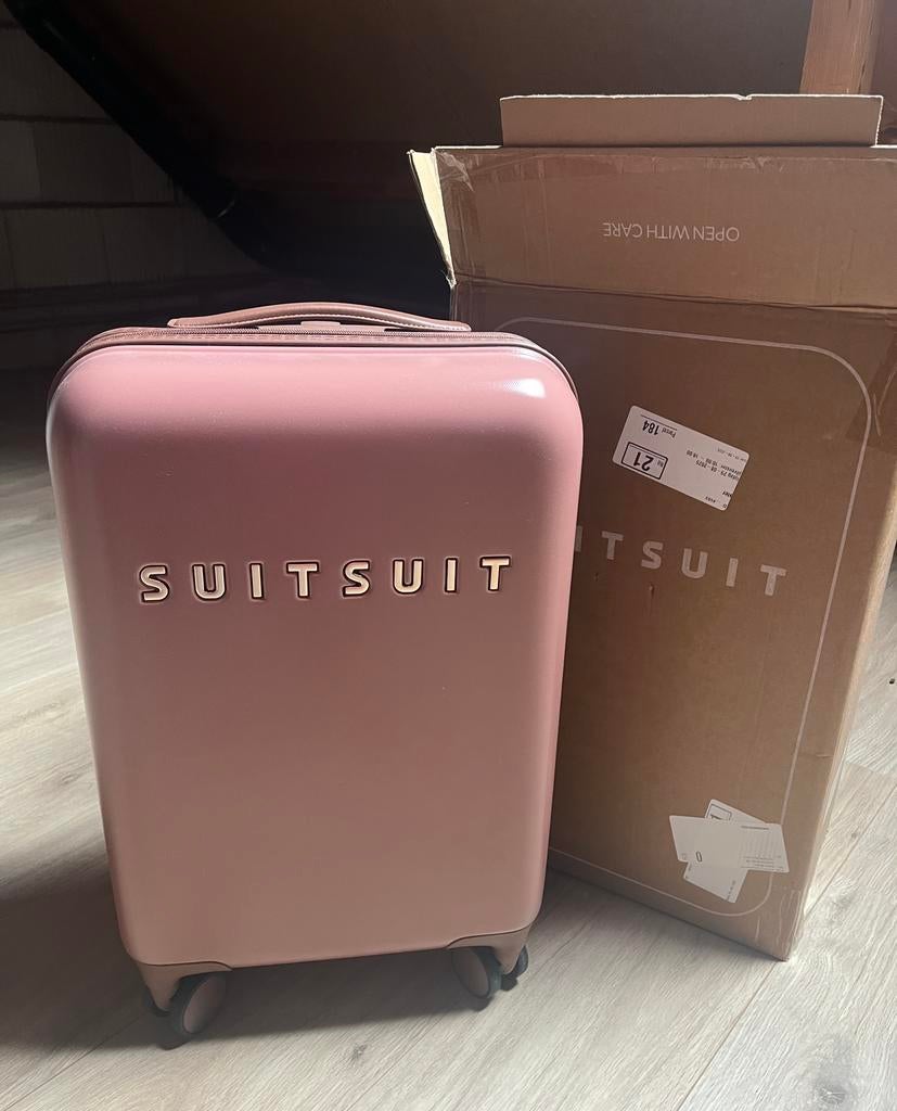 Handbagage koffer SuitSuit oudroze, Sieraden, Tassen en Uiterlijk, Koffers, Wieltjes, Gebruikt, 50 tot 60 cm, Hard kunststof
