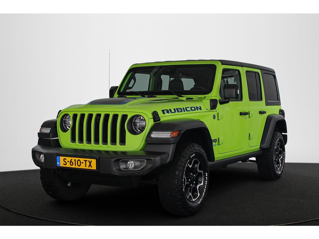 Jeep Wrangler Unlimited 4xe 380 Rubicon Leder Stuur-Stoelver, Auto's, Jeep, Bedrijf, Te koop, Wrangler, ABS, Achteruitrijcamera