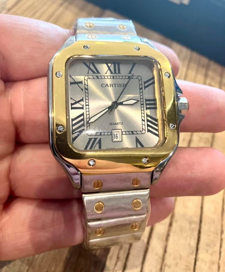 Cartier Santos Heren Horloge, Overige merken, Staal, Staal, Polshorloge