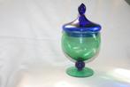 Groen blauw glazen pot, Ophalen of Verzenden, Zo goed als nieuw