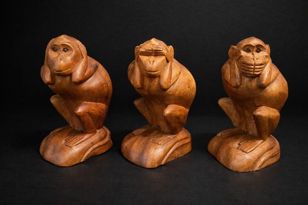 Aapjes horen zien zwijgen in art deco stijl, Antiek en Kunst, Ophalen of Verzenden