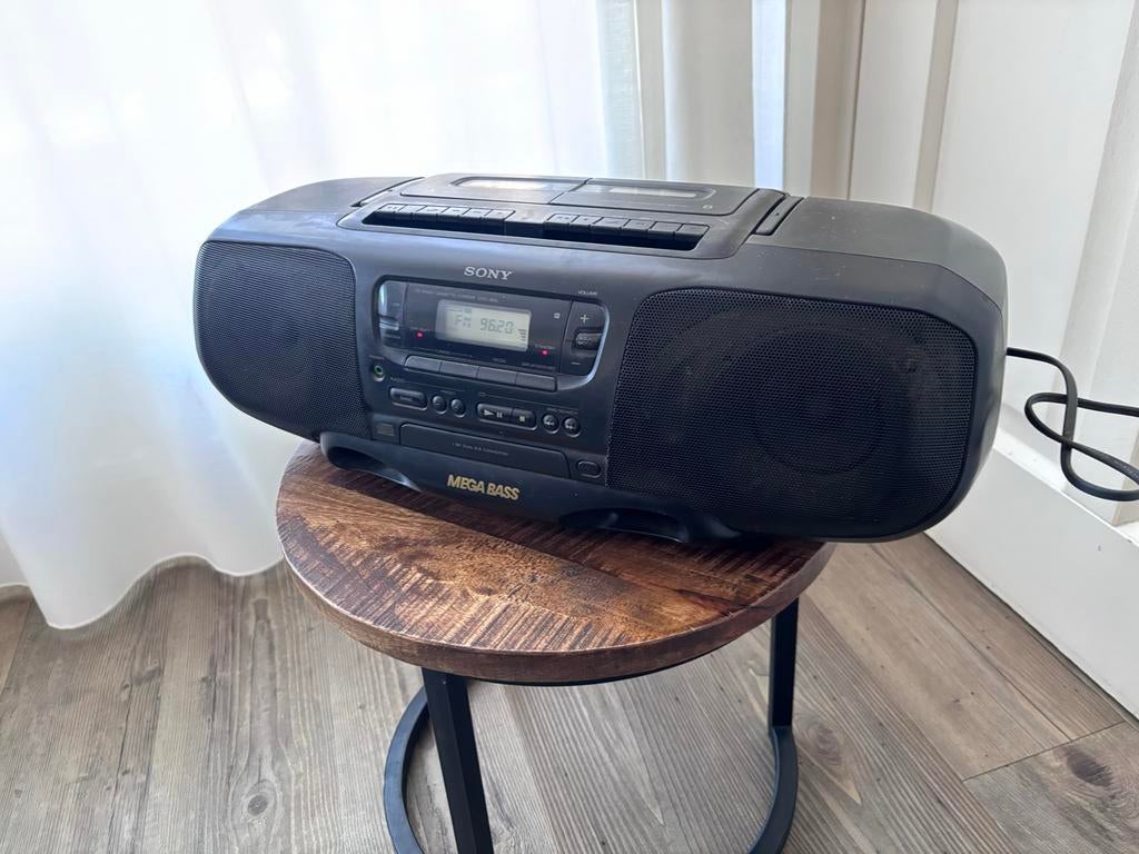 Sony CFD-380L Boombox Ghettoblaster met CD en Cassette, Ophalen of Verzenden, Gebruikt, Radio, Met cd-speler