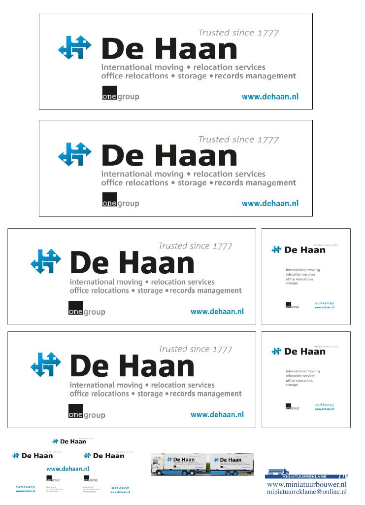 Vrachtauto decal 1:50 De Haan verhuizingen Alblasserdam, Verzenden, Nieuw, Bus of Vrachtwagen, Overige merken