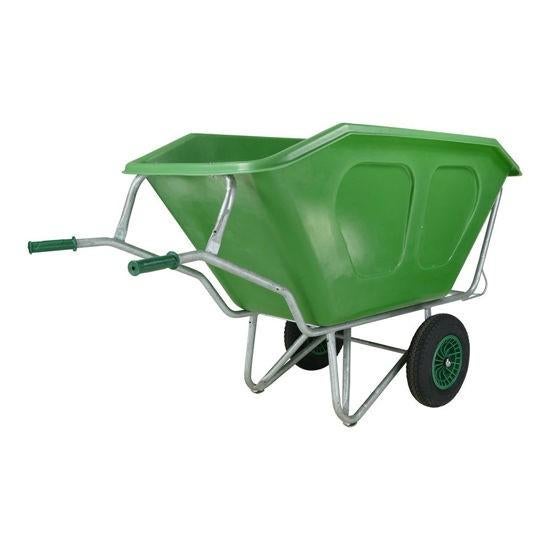 Kruiwagen Fort F&S, 500L Groen, verz. onderstel 2 luchtwiel, Verzenden, Tweewielig