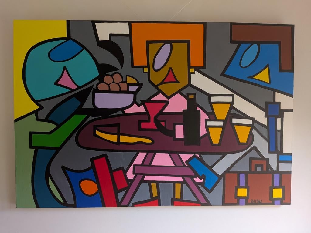 Groot modern Abstract Schilderij BIMU art, Ophalen