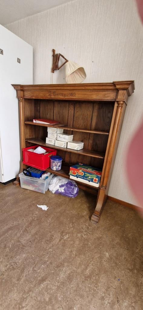 Antieke eikenhouten opzetkast uit 1869 - Malden, Ophalen