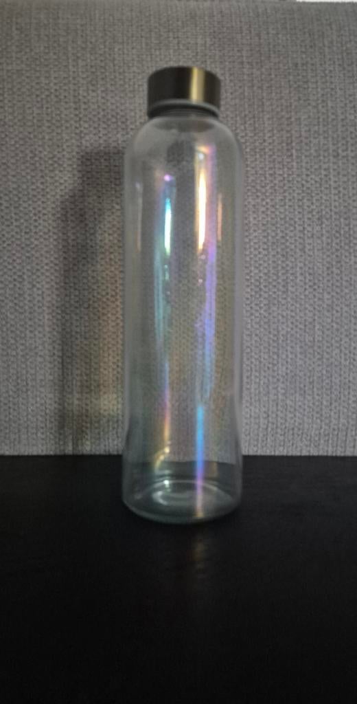 Glazen waterfles parelmour 1 liter - ongebruikt, Ophalen of Verzenden, Nieuw