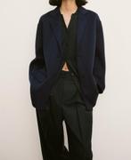 Zara oversize wollen blazer mantel marineblauw maat M-L, Maat 38/40 (M), Blauw, Zara, Nieuw