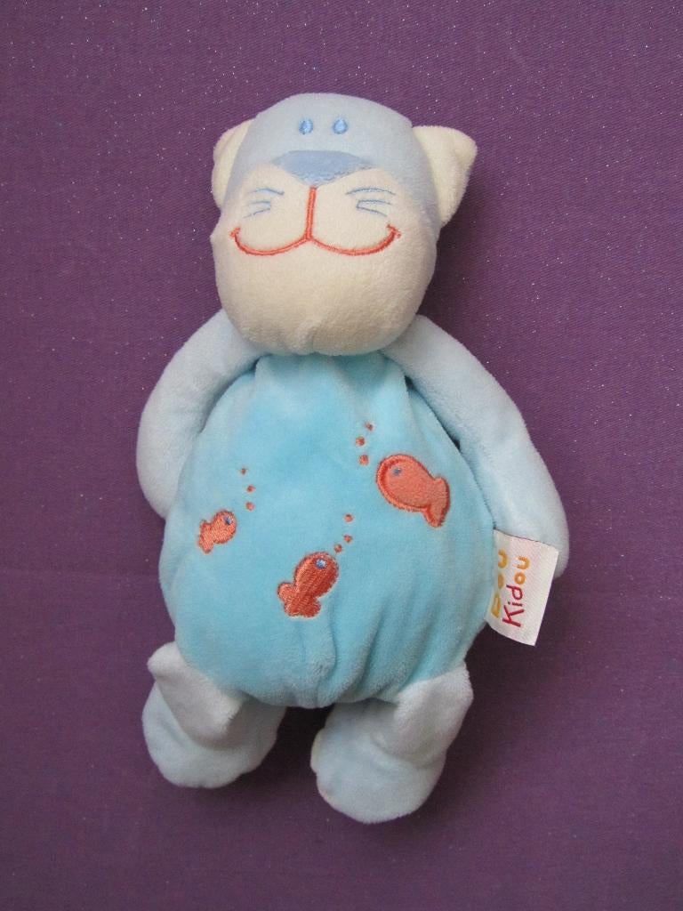 DOUKIDOU Knuffel POES. 26 CM. BLAUW **Nieuw**, Ophalen of Verzenden, Nieuw, Poes